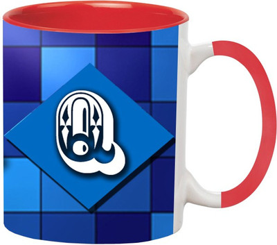 ARTBUG Ceramic Alphabet Q -295-Red Ceramic Coffee Mug(350 ml)