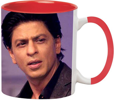 ARTBUG Shahrukh Khan Ceramic -539-Red Ceramic Coffee Mug(350 ml)