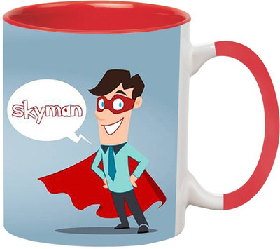 ARTBUG Skyman -967-Red Ceramic Coffee Mug(350 ml)