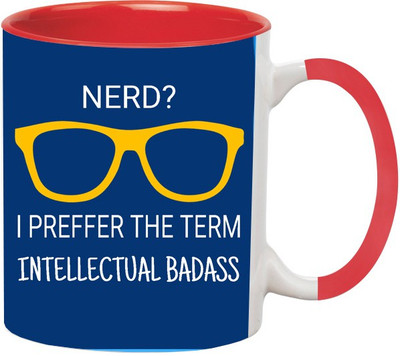 ARTBUG Itellectual Badass -1215-Red Ceramic Coffee Mug(350 ml)