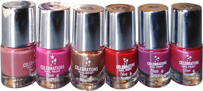 

Blue Heaven Celebration Nail Polish set of 6 color multi color(Pack of 6)