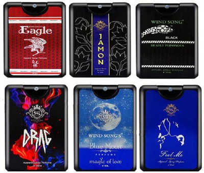 

Windsong's Unisex Apparel Perfume Jamon,Drag, Feel Me, Eagle,Blue Moon,Deadly Poisonous 18ml (pack of 6) pocket Perfume - 108 ml(For Men & Women)