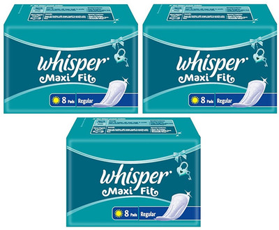 

Whisper Maxi Fit 8+8+8 Regular Pad Sanitary Pad(Pack of 3)