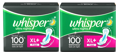 

Whisper Ultra Nights XL+7+7 Pad Sanitary Pad(Pack of 2)