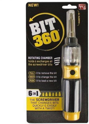 Holiday Multifunctional 6 in 1 Screwdriver Pocket Precision Screwdriver Bit 360 Twist-Bit Combination Screwdriver Set Impact Screwdriver Set(Pack of 1)