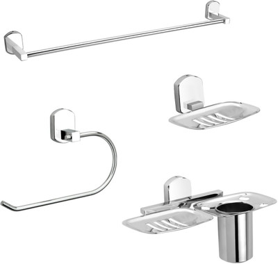 

Wallcart Towel Rod /Soap Dish/ Nepkin Ring/ Toothbrush Holder(Silver)