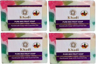 

Khadi Herbal Natural Handmade Soaps, Mix Fruit, Pack of 4(125 g, Pack of 4)