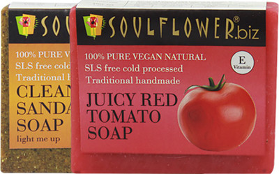 Soulflower Cleansing Sandalwood & Juciy Red Tomato Saop Set of 2(300 g, Pack of 2)