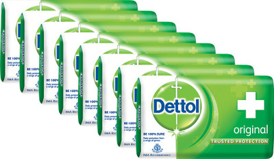 

Dettol Bathing Bar Soap, Original(1000 g, Pack of 8)