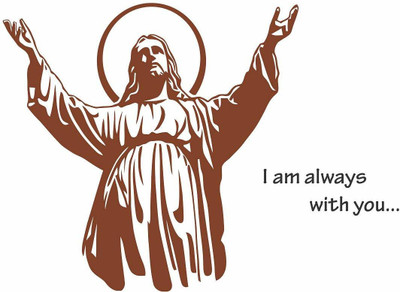 marvellous 110 cm m_jesuswallsticker Self Adhesive Sticker(Pack of 1)