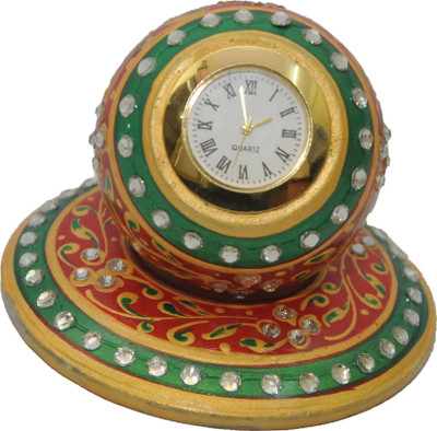 Arrakasta Crafts Analog Forest Green and Pure Red Clock