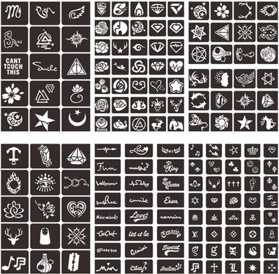 

ivana's Henna Tattoo Stencil (Set for 6) Women Girls Hand Finger Body Paint Temporary Tattoo(Hand, Body)