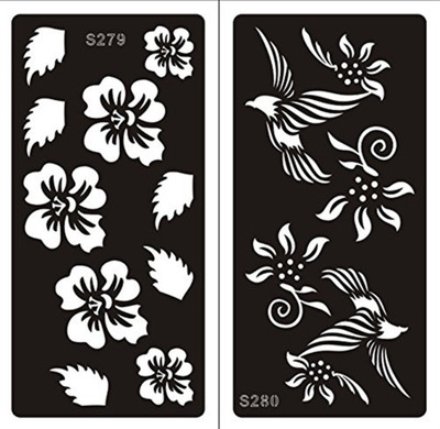 

ivana's Henna Tattoo Stencil (Set for 2) Women Girls Hand Finger Body Paint Temporary Tattoo(Hand, Body)