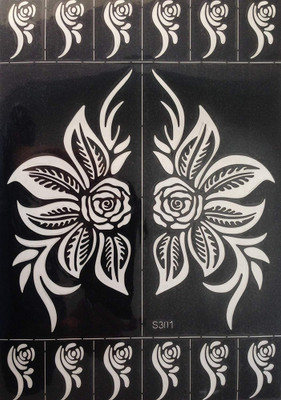 Ivana's Henna Tattoo Stencil Set for 2 Women Girls Hand Finger Body Paint Temporary Tattoo(Hand, Body)