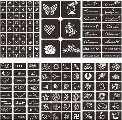

ivana's Henna Tattoo Stencil (Set for 6) Women Girls Hand Finger Body Paint Temporary Tattoo(Hand, Body)