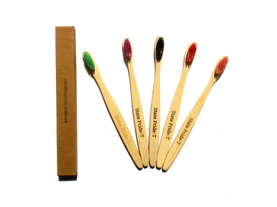 

State Pride-T Bamboo pack of 5 Medium Toothbrush(Pack of 5)