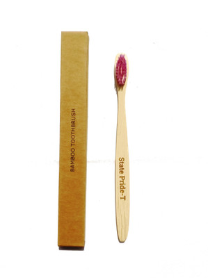 

State Pride-T Purple Nylon Bamboo pack of 1 Medium Toothbrush
