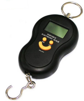 

Granny Smith 50Kg Portable Hanging Luggage Weight Machine Digital for Weighing Household Items Smiley Pocket Weighing Scale(Black)