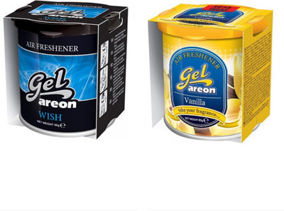 areon Wish & Vanilla Car Freshener Gel Wish & Vanilla Gel Can(2 x 80 g)