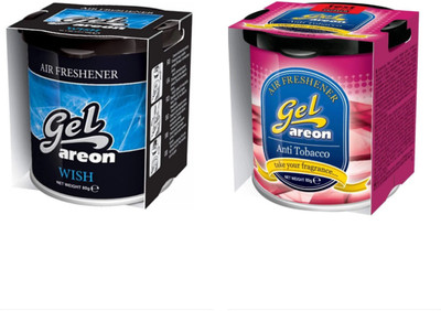 areon Wish & Anti Tobacco Car Freshener Gel Wish & Anti Tobacco Gel Can(2 x 80 g)