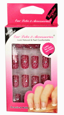 

Ear Lobe & Accessories Stone Fancy Designer Full Covrage 12pcs Nails multi(Pack of 12)