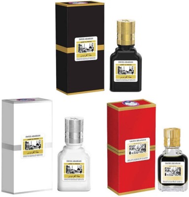 Swiss Arabian Jannat ul Firdaus 9ml Attar Black, Red & White Combo Pack Floral Attar(Floral)