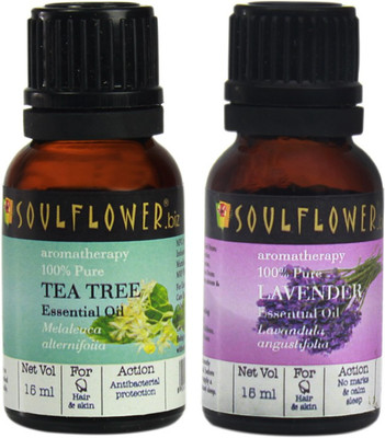 

Soulflower Tea Tree & Lavender Essential Oil Set of 2(15 ml)