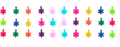 

SJ COLLECTION Beautiful Colorful Flower Shape Size ( Height 1 cm ) 30 Forehead Multicolor Bindis(Fancy Design Bindi)