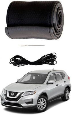 AYW Hand Stiched Steering Cover For Nissan Universal For Car(Grey, Black, Leather)