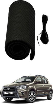 AYW Hand Stiched Steering Cover For Toyota Etios Cross(Black, Leather)