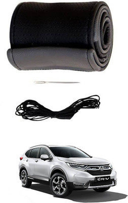 AYW Hand Stiched Steering Cover For Honda CR-V(Grey, Black, Leather)
