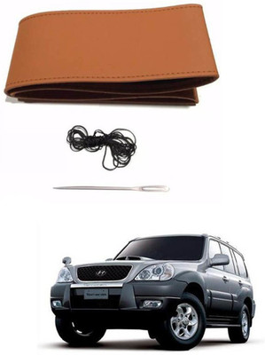 AYW Hand Stiched Steering Cover For Hyundai Terracan(Tan, Leather)