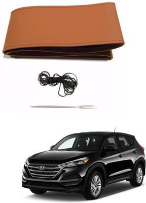 AYW Hand Stiched Steering Cover For Hyundai Tucson(Tan, Leather)
