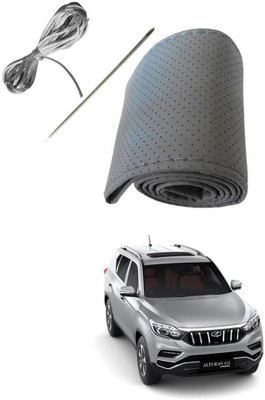 AYW Hand Stiched Steering Cover For Mahindra Universal For Car(Grey, Leather)