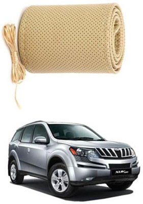 AYW Hand Stiched Steering Cover For Mahindra XUV(Beige, Leather)