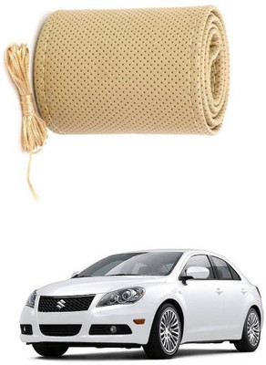 AYW Hand Stiched Steering Cover For Maruti Kizashi(Beige, Leather)