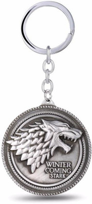 Maupin Traders Game of Thrones House round Stark Winter Carabiner(Silver)