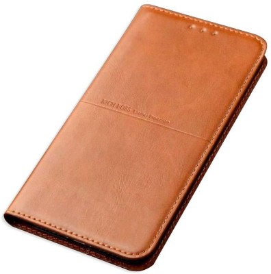 ELEF Flip Cover for Xiaomi Redmi Pcoc F1 Premium Look Original Leather Flip Cover with Media Stand(Brown, Grip Case, Pack of: 1)