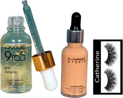 

catherine Eyelashes, 9 to5 Face Serum, Waterweight Foundation(Set of 3)