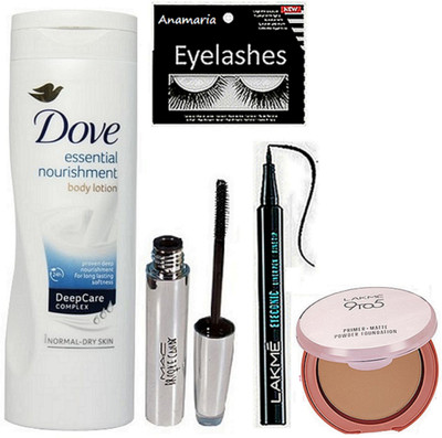 

anamaria Eyelashes, Body Lotion, Mascara, Eye conic Pen Eyeliner, Compact(Set of 5)