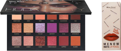 

Miss Boss hb desert dusk palette eyeshadow and mn set of 12 perfect waterproof & longlasting soft matte lipliner pencils combo(Set of 2)