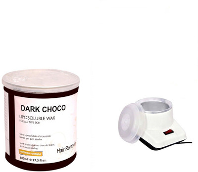 

Shopfleet Combo of 800 Gm. Dark Choco Liposoluble Wax with 1 Wax Heater(Set of 2)
