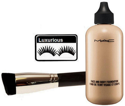 

Luxurious Eyelashes & Face&Body Foundation With Makeup Brush(Set of 3)