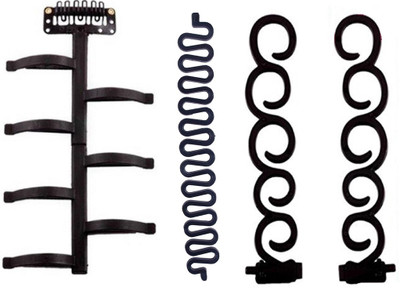 

S R Enterprises combo set of 4 pcs, Hair Stylin Tg Braidool juda bun maker (Set of 4)(Set of 6)