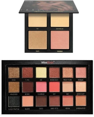 

Miss Boss Huda 3D highlighter palette and huda rose gold sand eyeshadow combo(Set of 2)