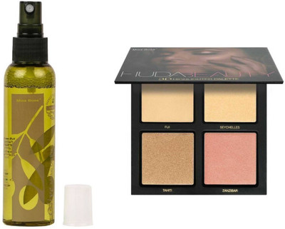 Miss Boss Huda 3D highlighter palette and kb olive oil makeup primer fixer 120ml combo(Set of 2)