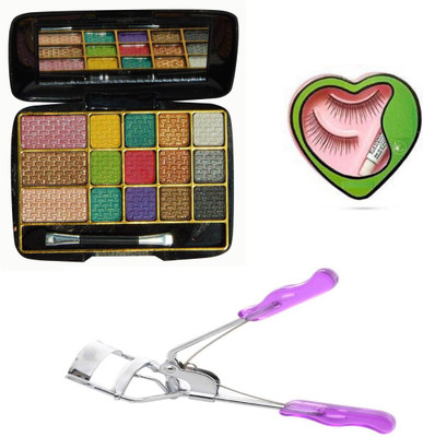 

vune Gold 15 Color Eyeshadow/Eyelash/Curler Combo Kit(Set of 3)