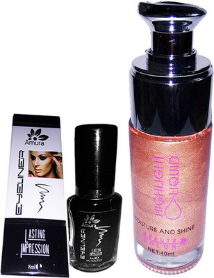 Beaut Color Golden Highlight Liquid With Eyeliner Liquid(Set of 2)