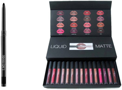 

Ladymode HUDA BEAUTY 16 Piece Lipstick & kajal(Set of 2)
