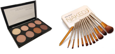 

Miss Boss naked golden brushes (pack of 12) and kb concealer kit combo(Set of 2)